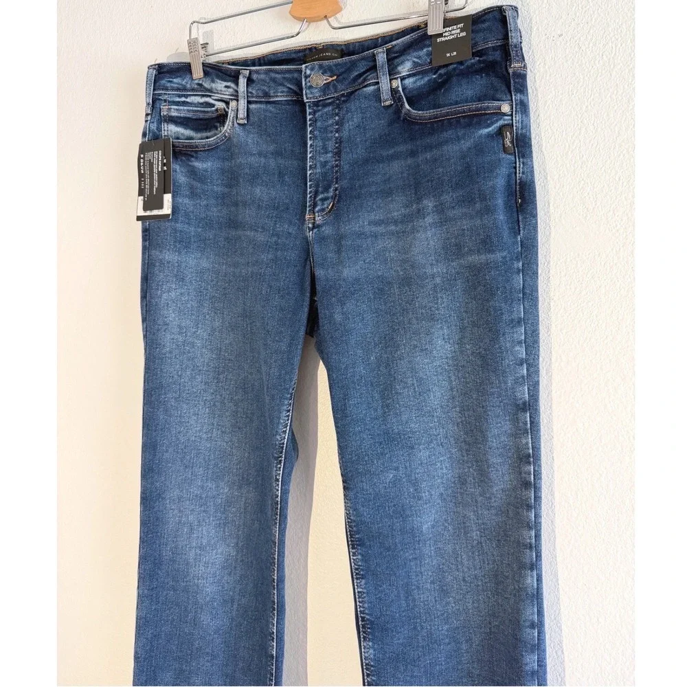 New Silver‎ Jeans Co Infinite Fit Mid Rise Straight Leg Jeans 1X Length 31